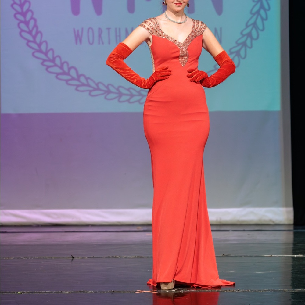 Red evening gown